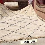 Moroccan carpet style beniouarain 100% wool 135 x 300