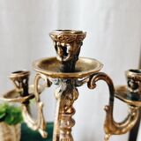 Duo of antique bronze chandeliers