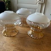 3 glass chandelier shades, antique, vintage