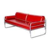 Red leather sofa by Hynekk Gottwald 1930