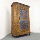 Painted Folk Art Bridal Cupboard