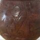 Vintage Turned and Carved Wooden Vase - Vine Decor H 28 cm
