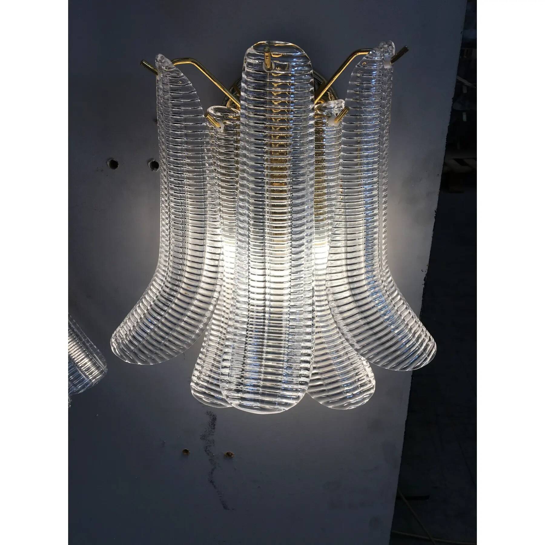 Celestial Pair of Murano Glass Selle Sputnik Wall Sconces