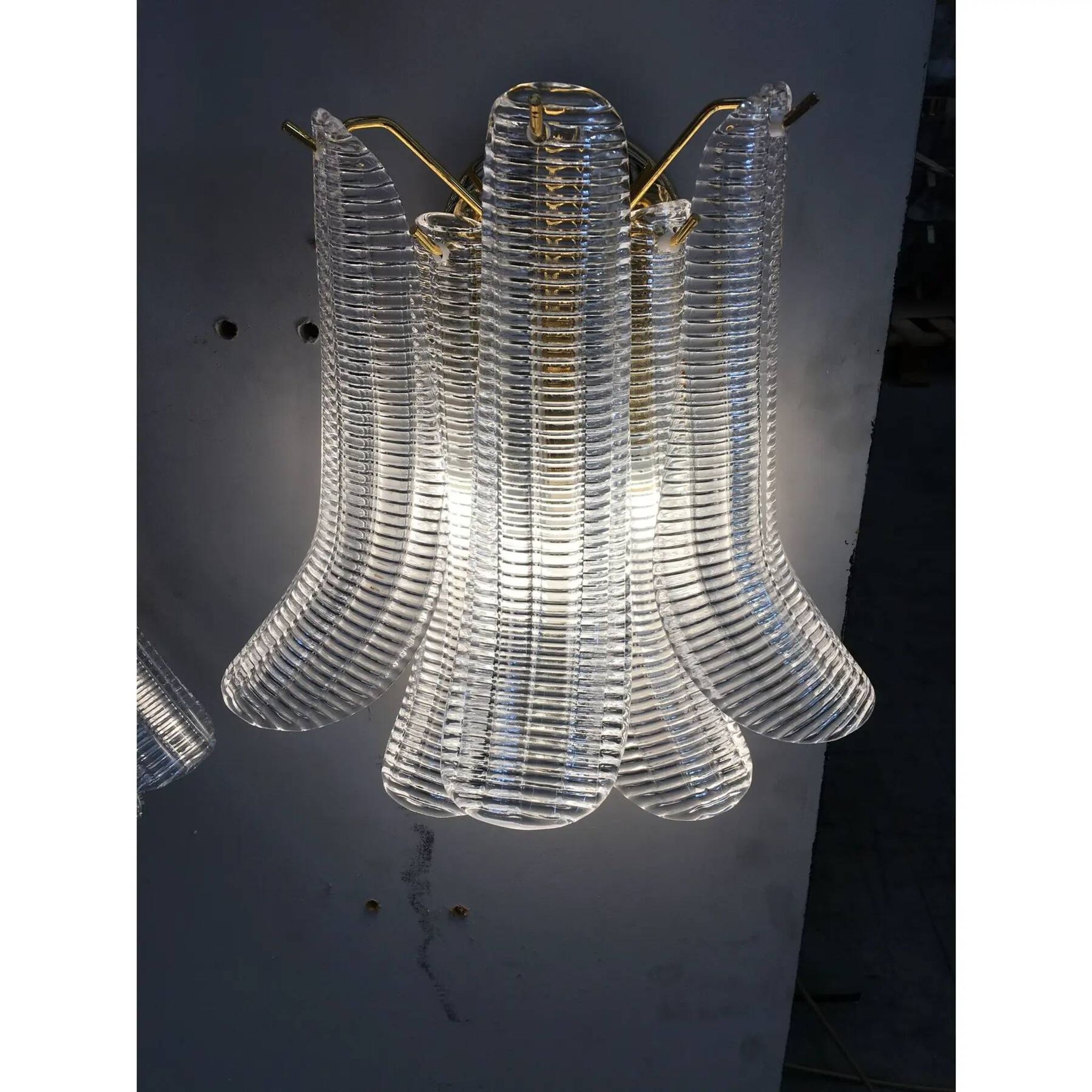 Celestial Pair of Murano Glass Selle Sputnik Wall Sconces