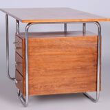 Bauhaus Beech Writing Desk Made in 1930s by Robert Slezak, Czechia, Restored