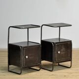 Set of iron nightstands, 1950s