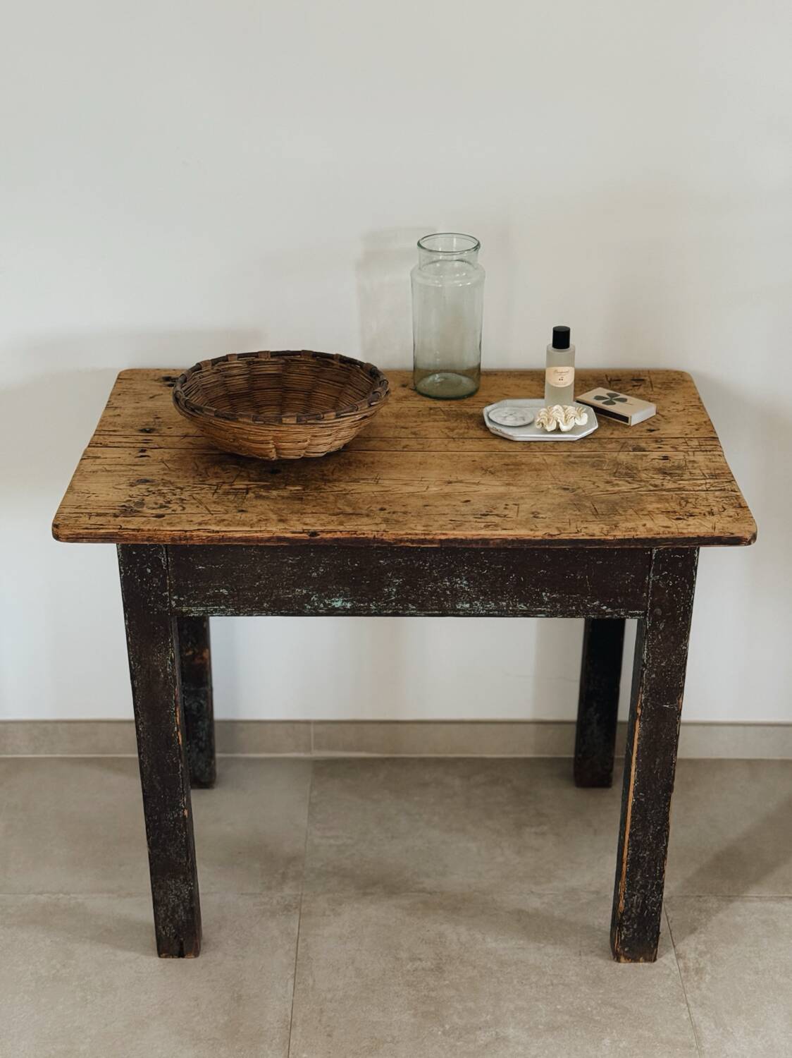 Wabi sabi patinated table