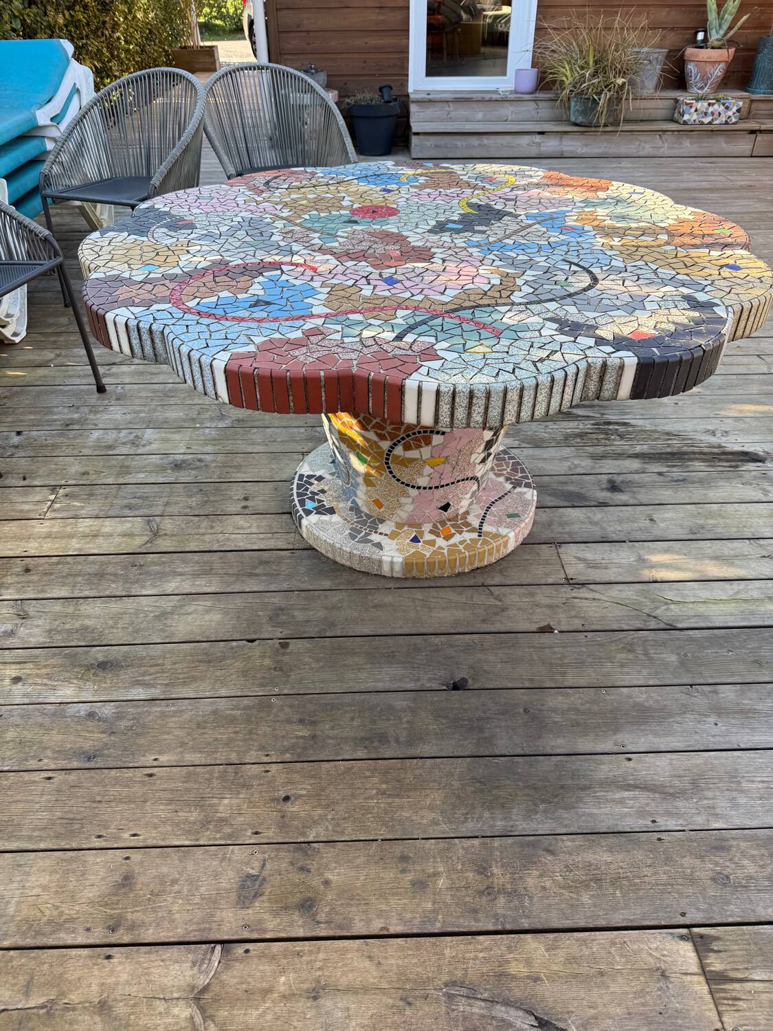 Unique model mosaic outdoor table