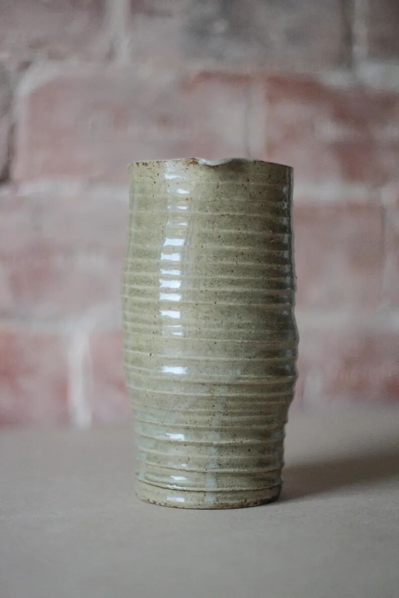 Glazed ceramic jug, signed vintage jug, pitcher, carafe, kitchen, collection