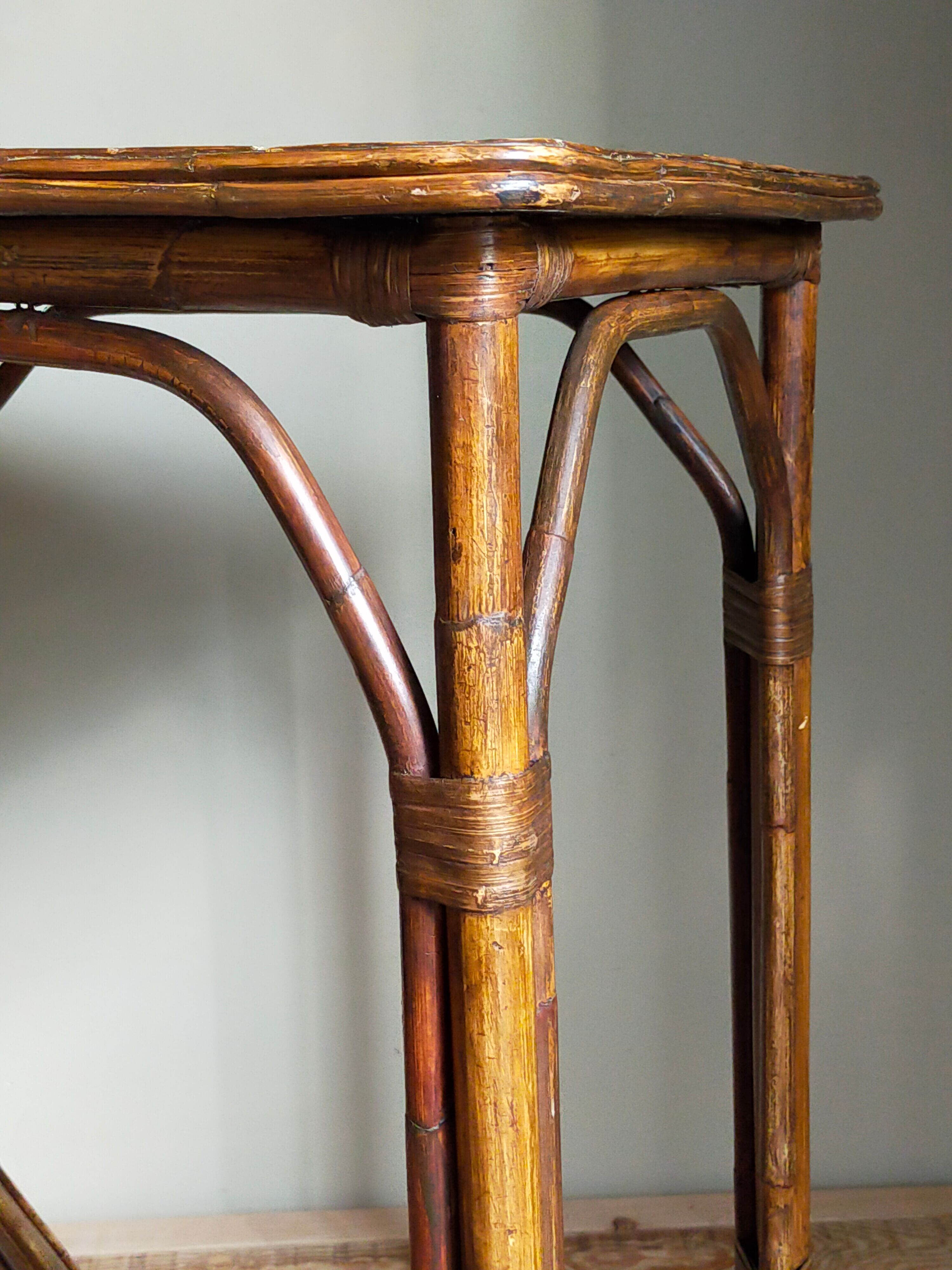 Side service table in old rattan