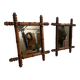 Pair of wooden mirrors from the 1940s.