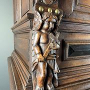 Antique carved wooden buffet in Renaissance style, late 18th / early 19th century.