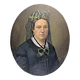 Oil painting on canvas XIX portrait Chevalier d'Eon