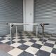 Vintage glass and chrome table