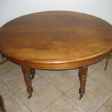 Table Louis Philippe - 4 walnut mulched chairs