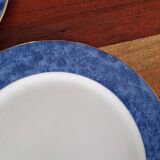 Limoges porcelain - Set of 3 plates, Rhapsodie bleue model