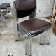 Series of 42 civic chairs year 1970 stackable chrome and skai
