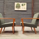 Pair of green Armchairs Tatra 1960