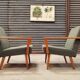 Pair of green Armchairs Tatra 1960
