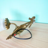 Golden opaline gooseneck wall lamp