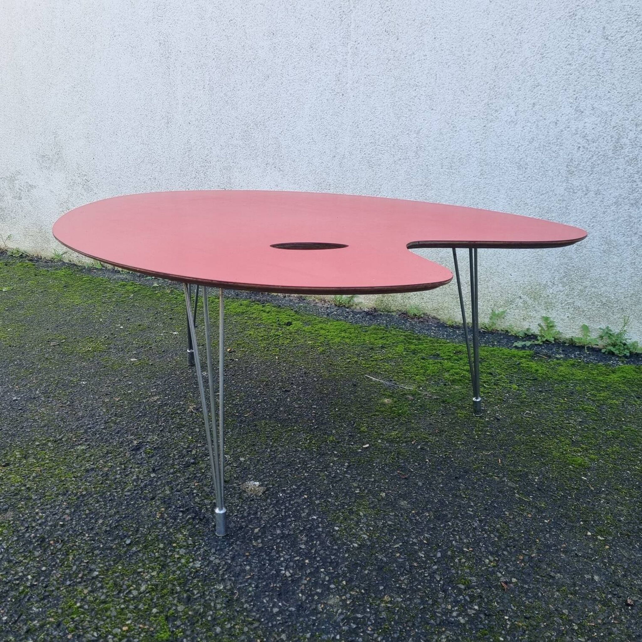 Table formica palette de peintre de 1970