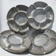 4 White compartmentalized handmade stoneware plates