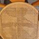 fauteuil tournant bois et cannage, vintage