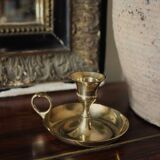 Round brass cellar rat candle holder