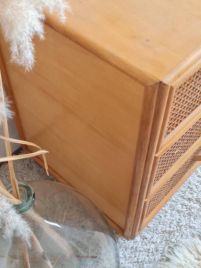 Rattan chest of drawers circa 1960s
