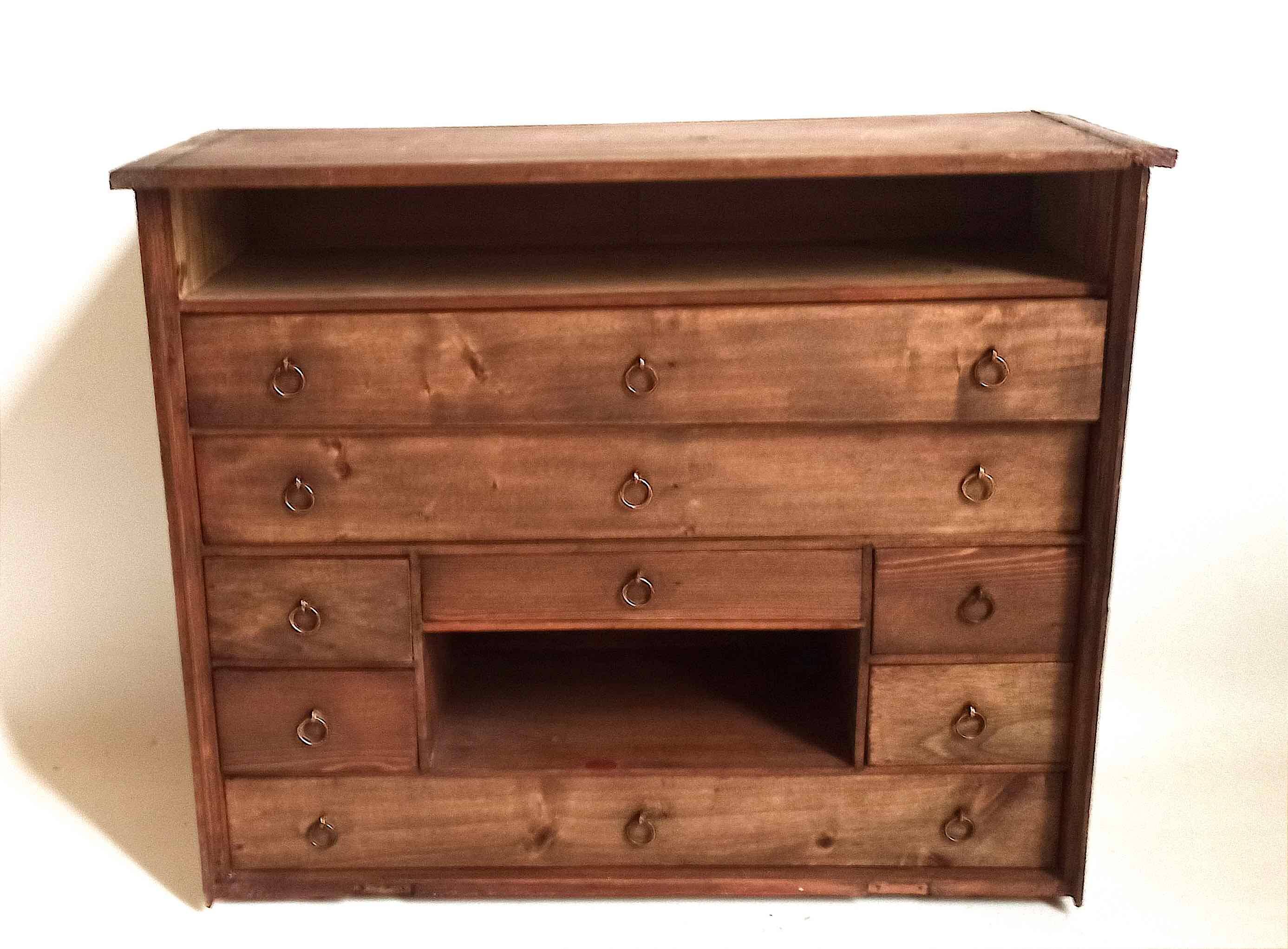 Small piece of professional furniture (watchmaker) 1930s Width 49.5 cm Height 41.5 cm