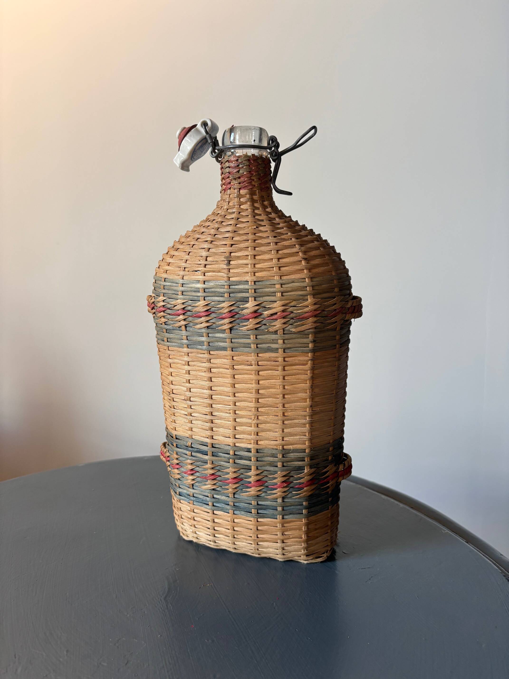 Wicker woven bottle