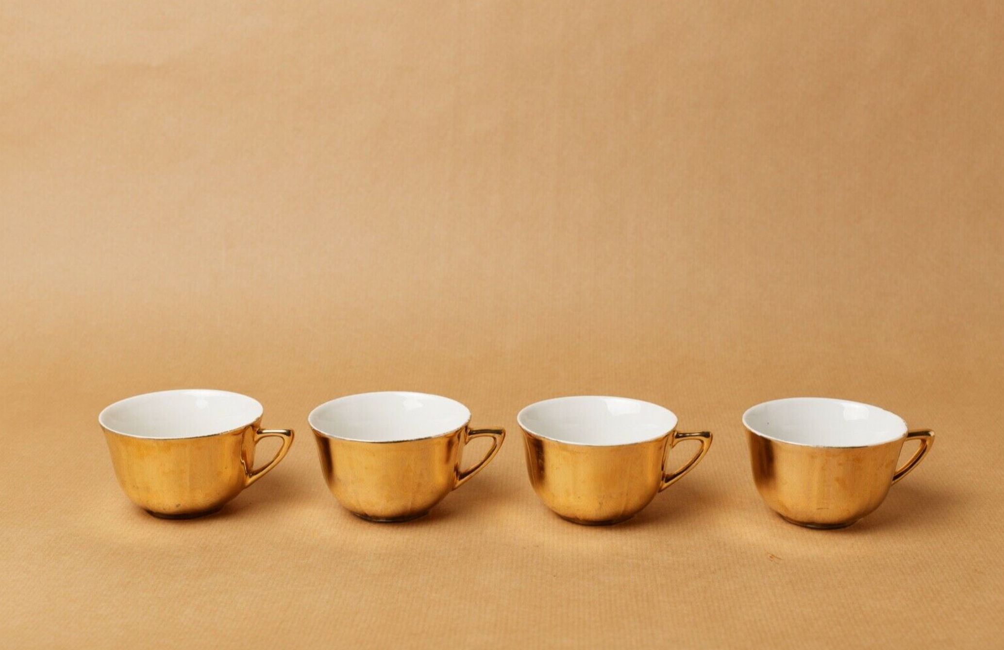 Lot 5 cups coffee porcelain gilded 1970 1980