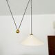 Large Adjustable Brass Pendant Lamp with Counterweight by Florian Schulz