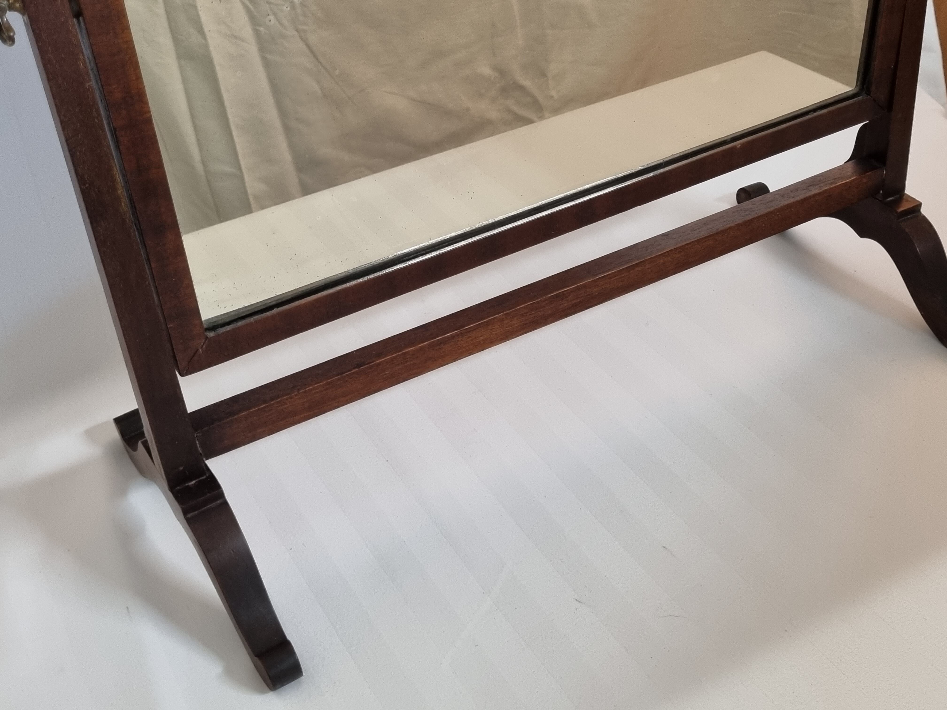 Adjustable empire style table horse mirror in mahogany, 52 cm
