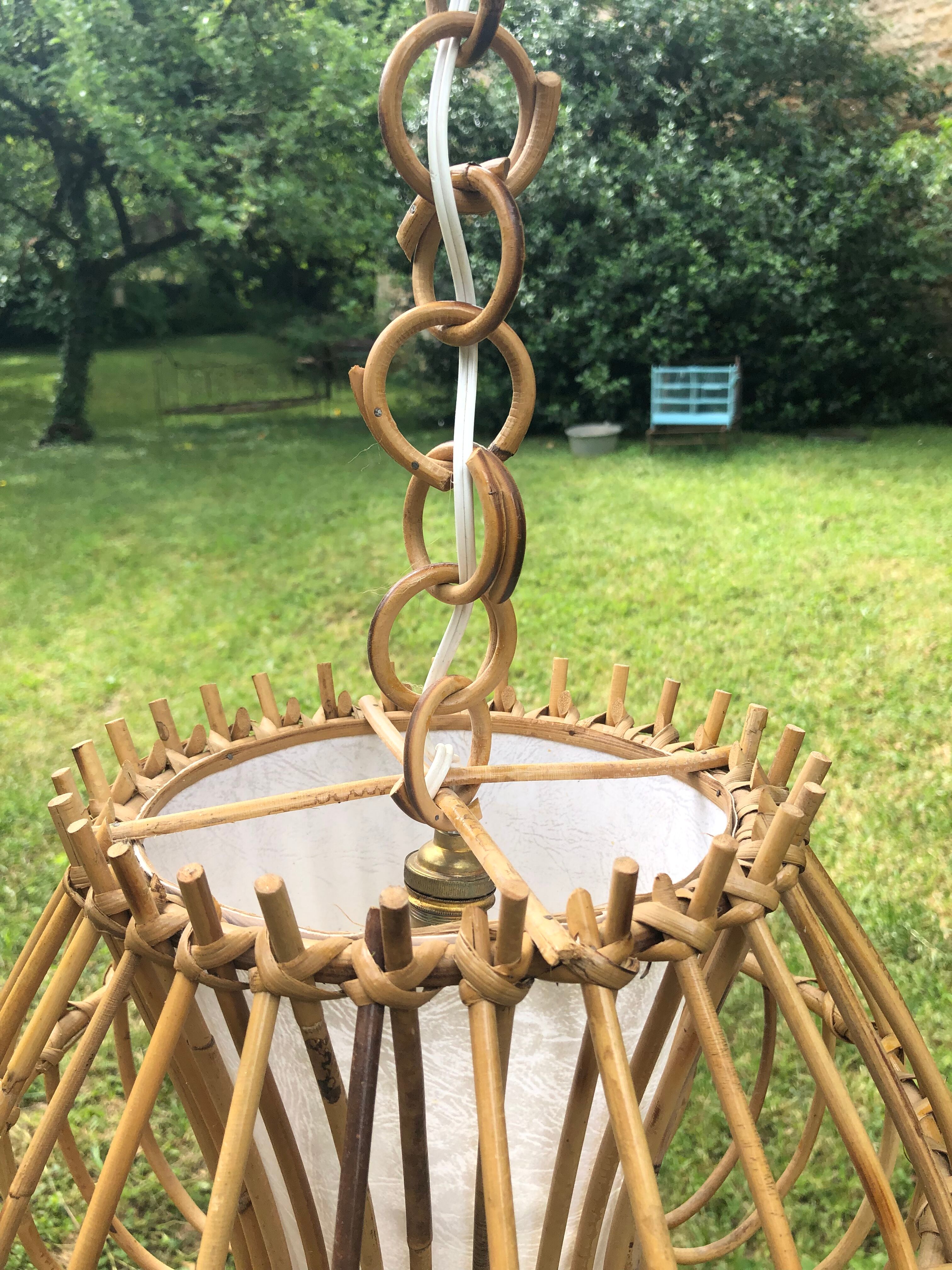 Vintage rattan chandelier