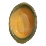 Plat breton en céramique vert et jaune