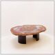 Red petrified wood coffee table from Arizona: 114x88cm