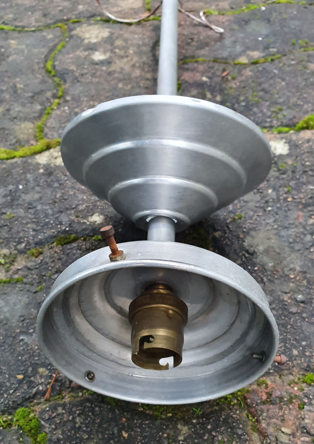 Suspension one arm, aluminum and opaline, 50s