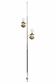 Rare double voltage lamp, cork spheres, Germany 60s