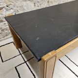 Table basse vintage 1970" bois ardoise