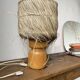 50s wood and straw lamp