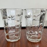 Pair of vintage vases in molded glass paste 70s