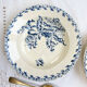 5 assiettes creuses terre de fer gien modèle chardons made in france