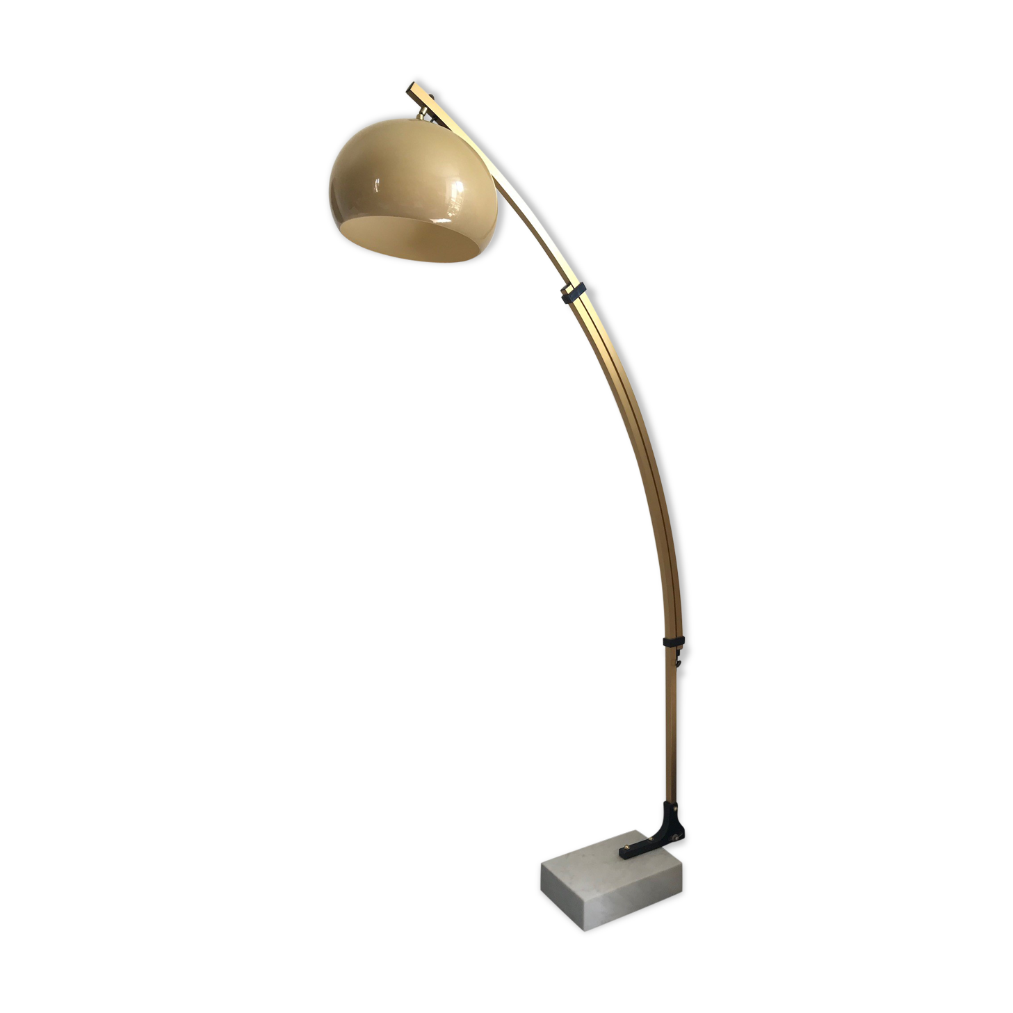 Arc floor lamp gilded stretch 70s