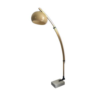 Arc floor lamp gilded stretch 70s