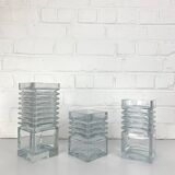 Set of 3 Harmonikka Glass Vases, Tamara Aladin, Riihimäki Lasi Oy, Finland