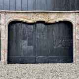 Early 19th century Louis XV style fireplace in grey Ardennes marble
