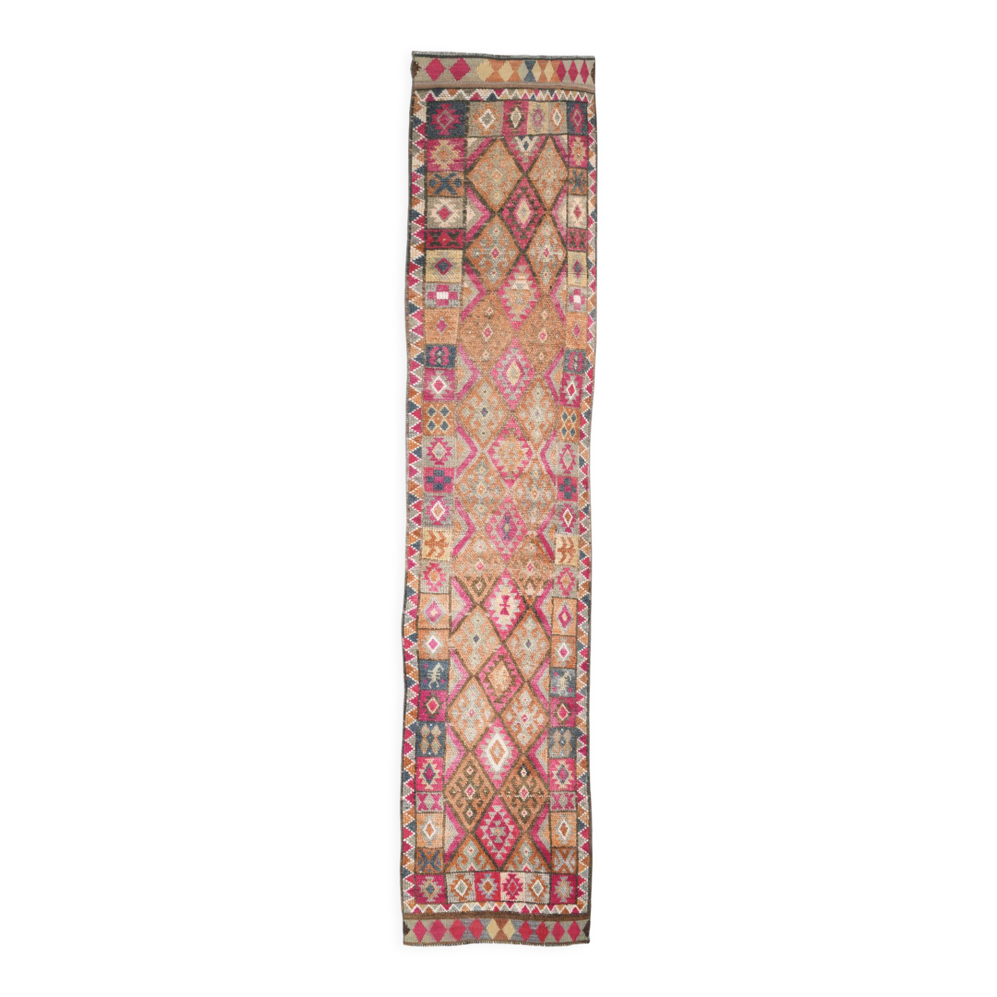 2x12 Narrow Vintage Runner Rug, 76x363Cm