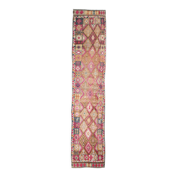 2x12 Narrow Vintage Runner Rug, 76x363Cm