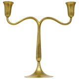 Two-armed brass chandelier from Vienna by Hagenauer, mid-century candle holder, Austria, 1940s.